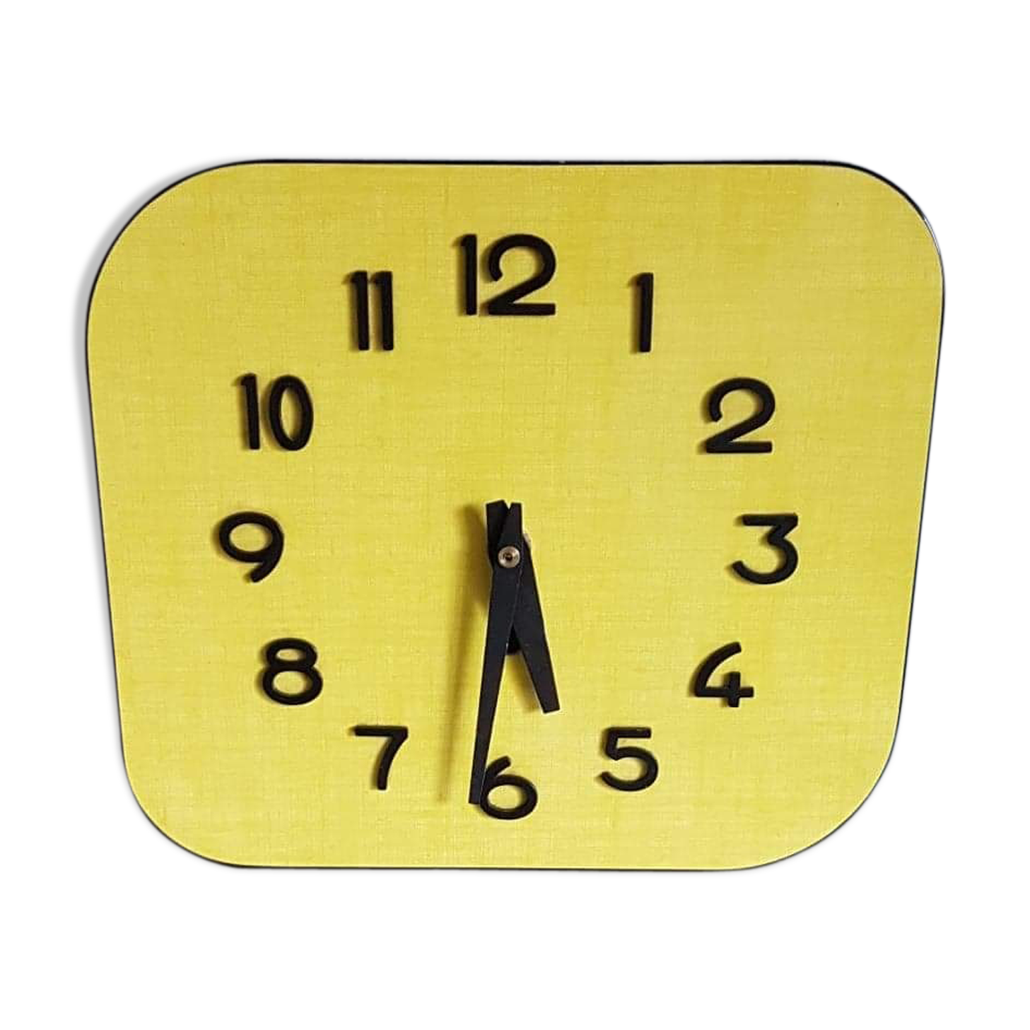 Vintage clock in formica, 60s