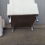 Vintage white fabric armchair