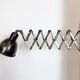 Industrial Black Scissor Wall Lamp, 1950s