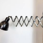 Industrial Black Scissor Wall Lamp, 1950s