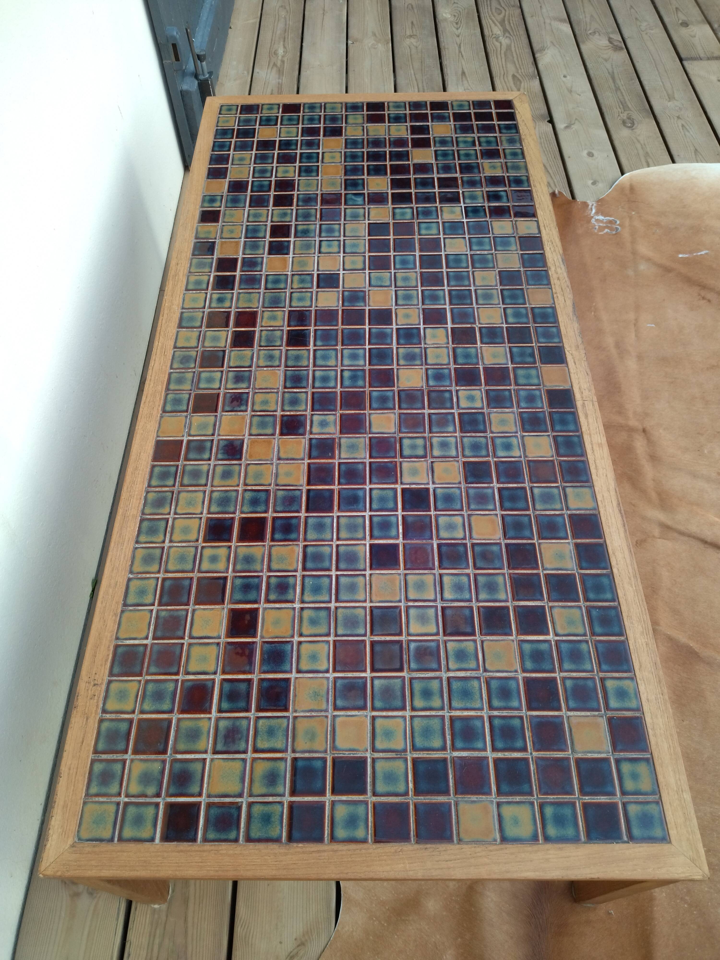 Wooden and ceramic coffee table