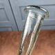 Large vintage ribbed glass soliflore – Transparent vase