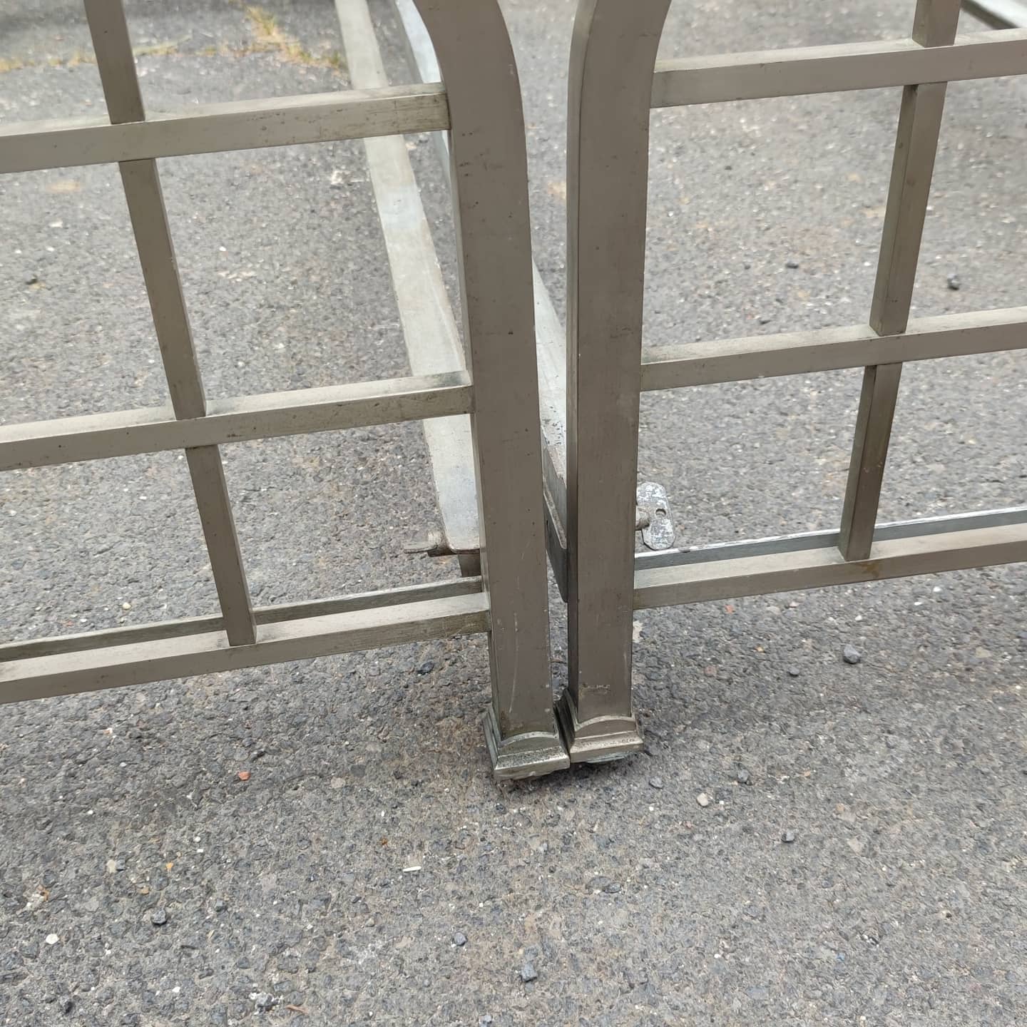 Pair of nickel-plated bronze beds circa 1920