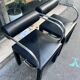 Paire de fauteuil métal et cuir noir "Arconda" par Paolo Piva pour B&B Italia, Italie design 1980