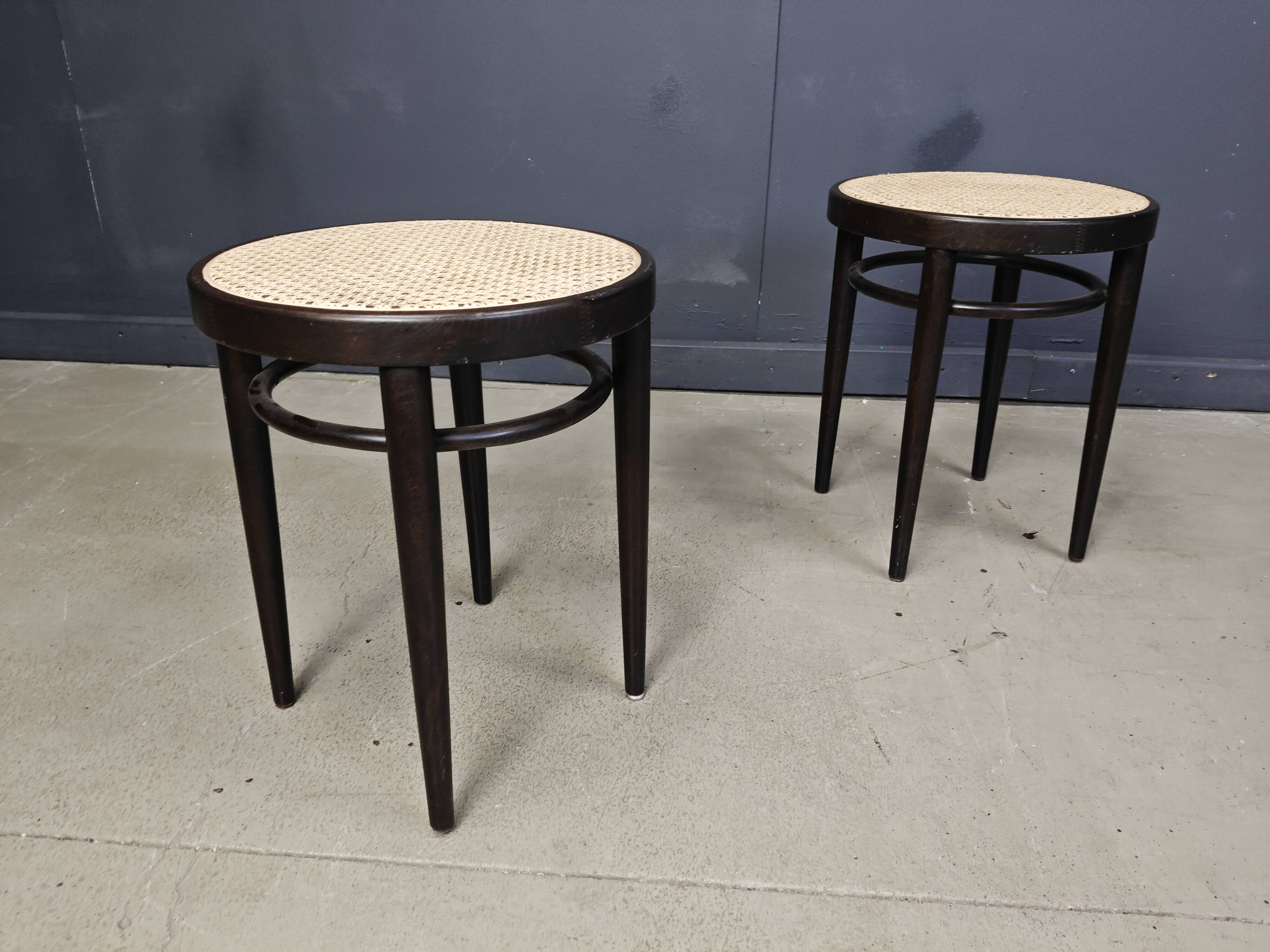 Pair of Thonet 214RH stools, 1980s