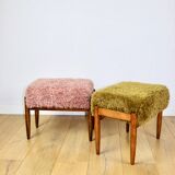 Edmund Homa stool, pink seat, long hair