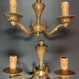 Paire d'applique en bronze stylisé classique