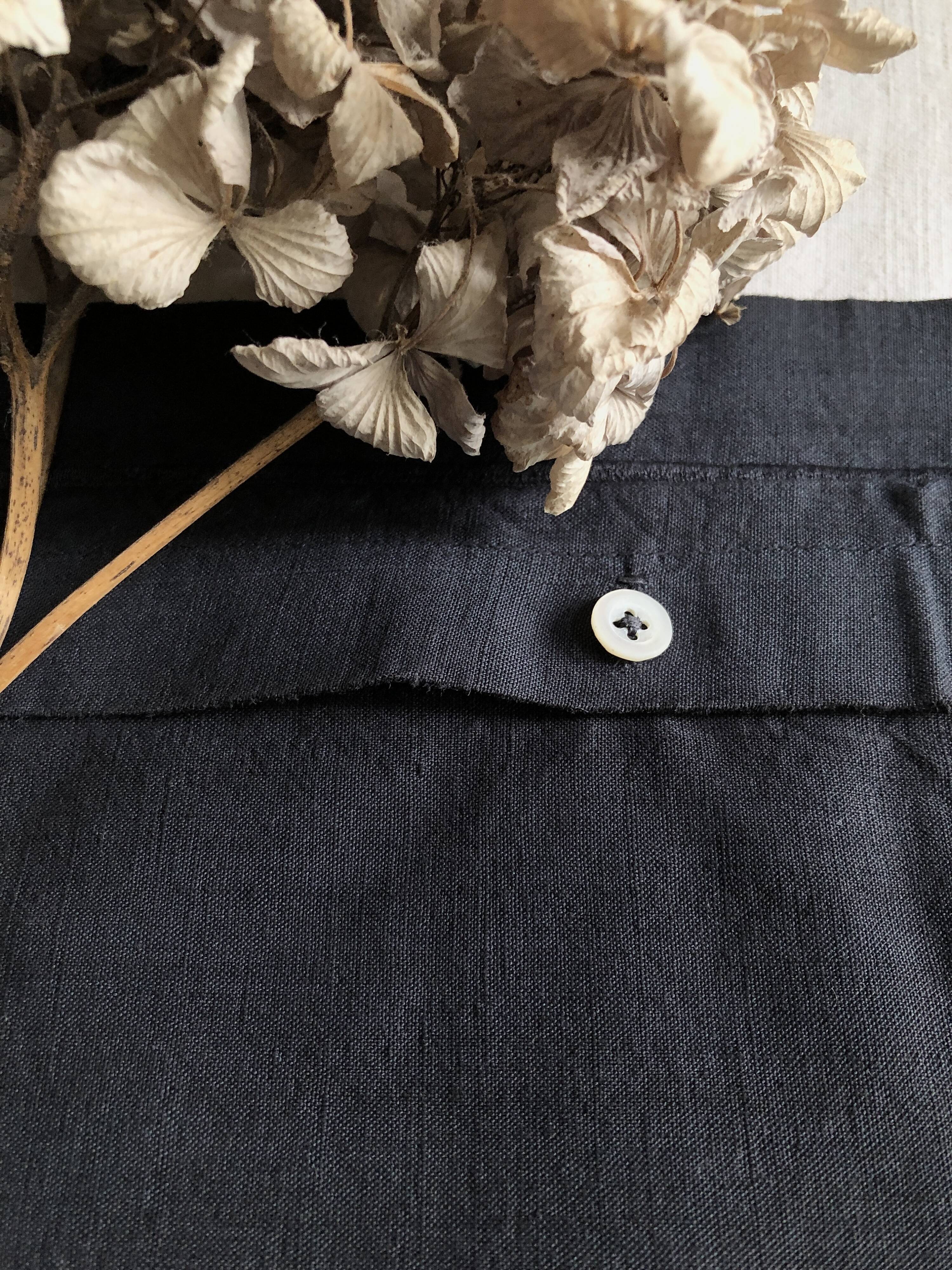 Antique black cotton pillowcase