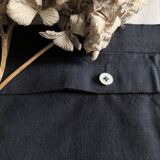 Antique black cotton pillowcase