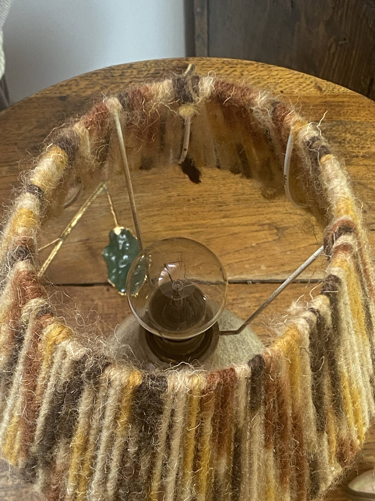 Stoneware lamp, wool lampshade