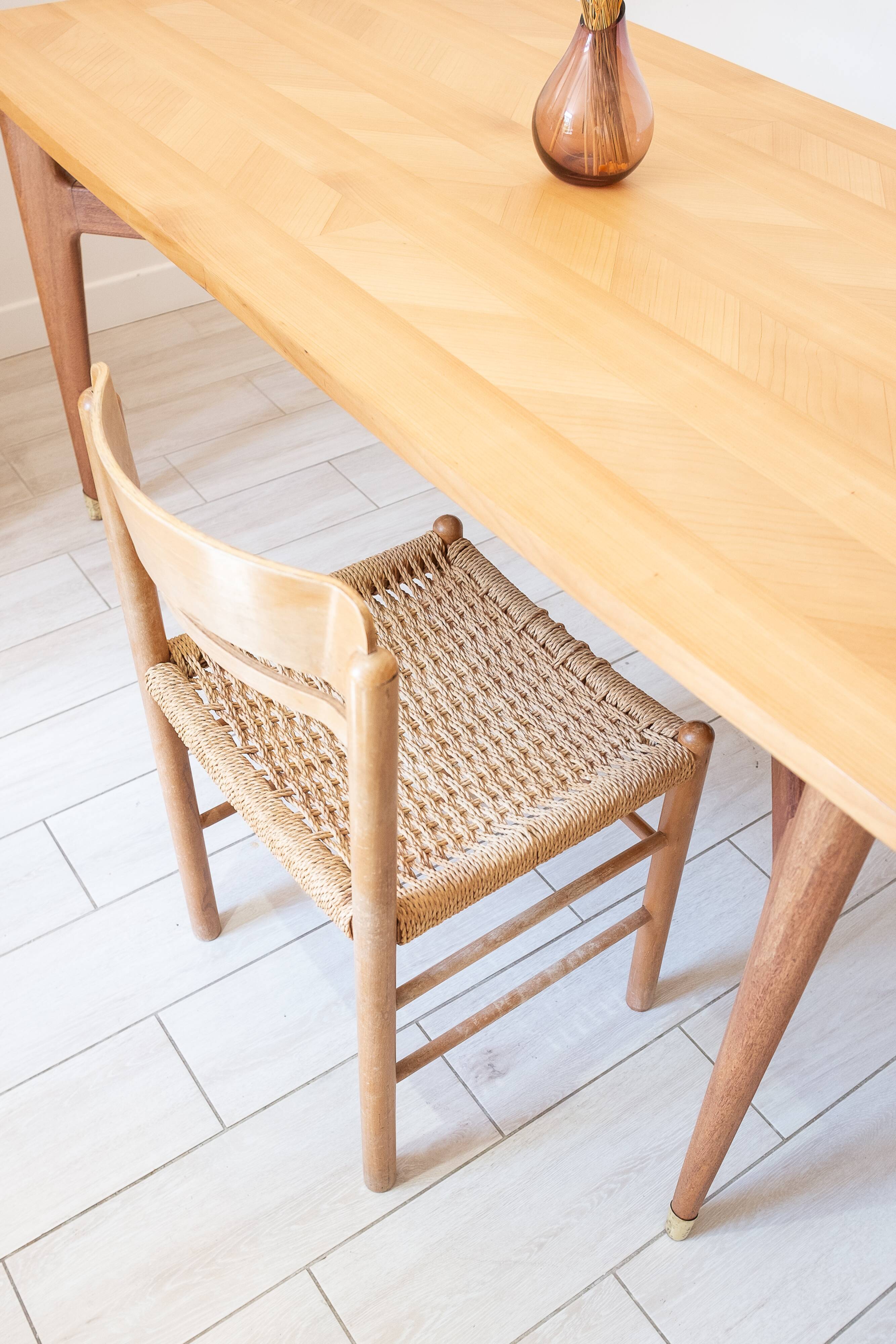 Sleek design chair braided seat