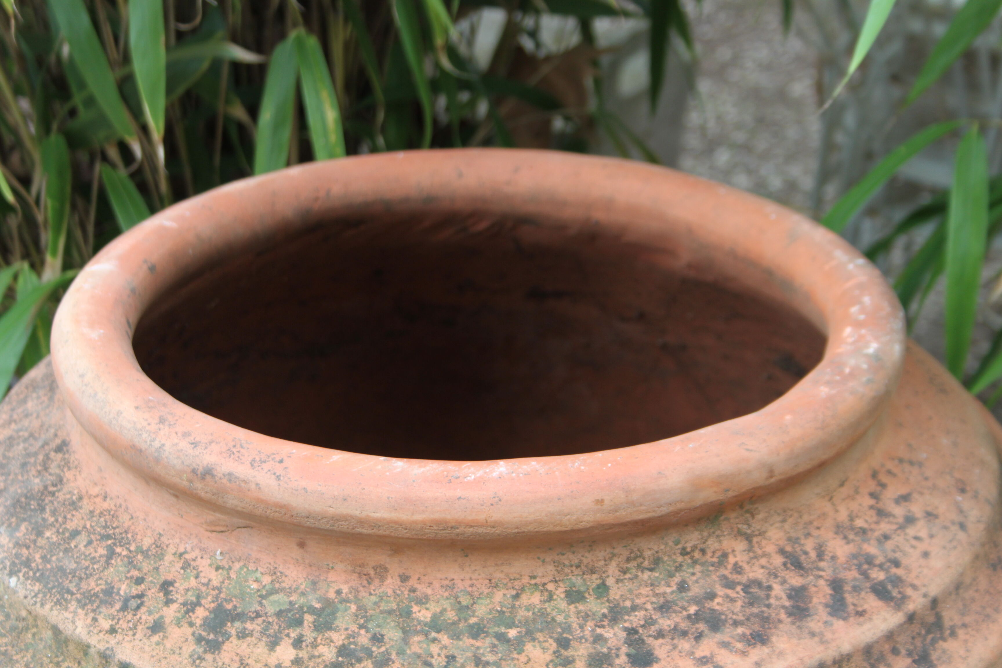 Old and big terracotta jar
