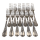 12 fourchettes de table metal argente orfevre Ercuis modele dubarry