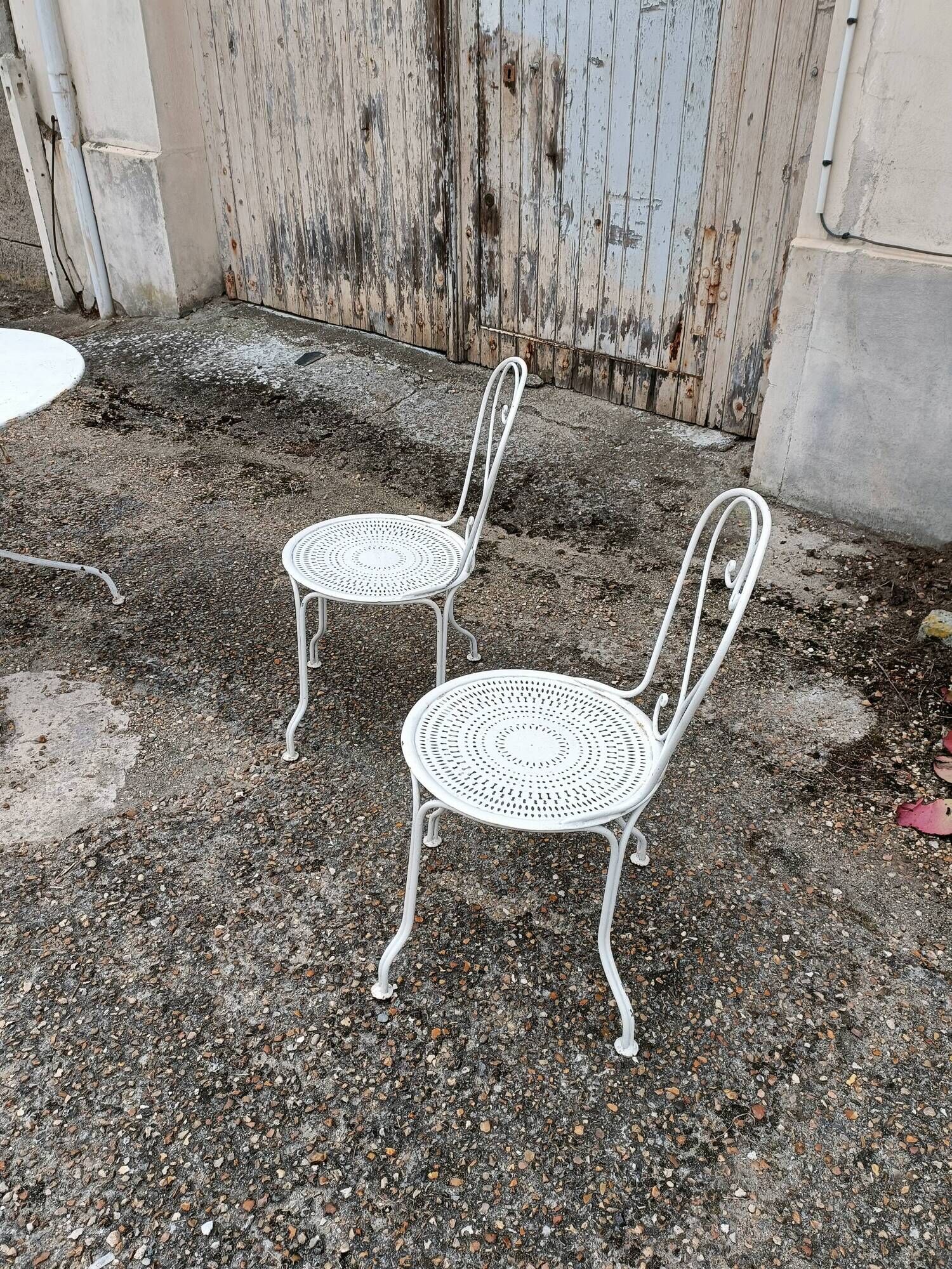 Garden furniture wrought iron old vintage xxeme