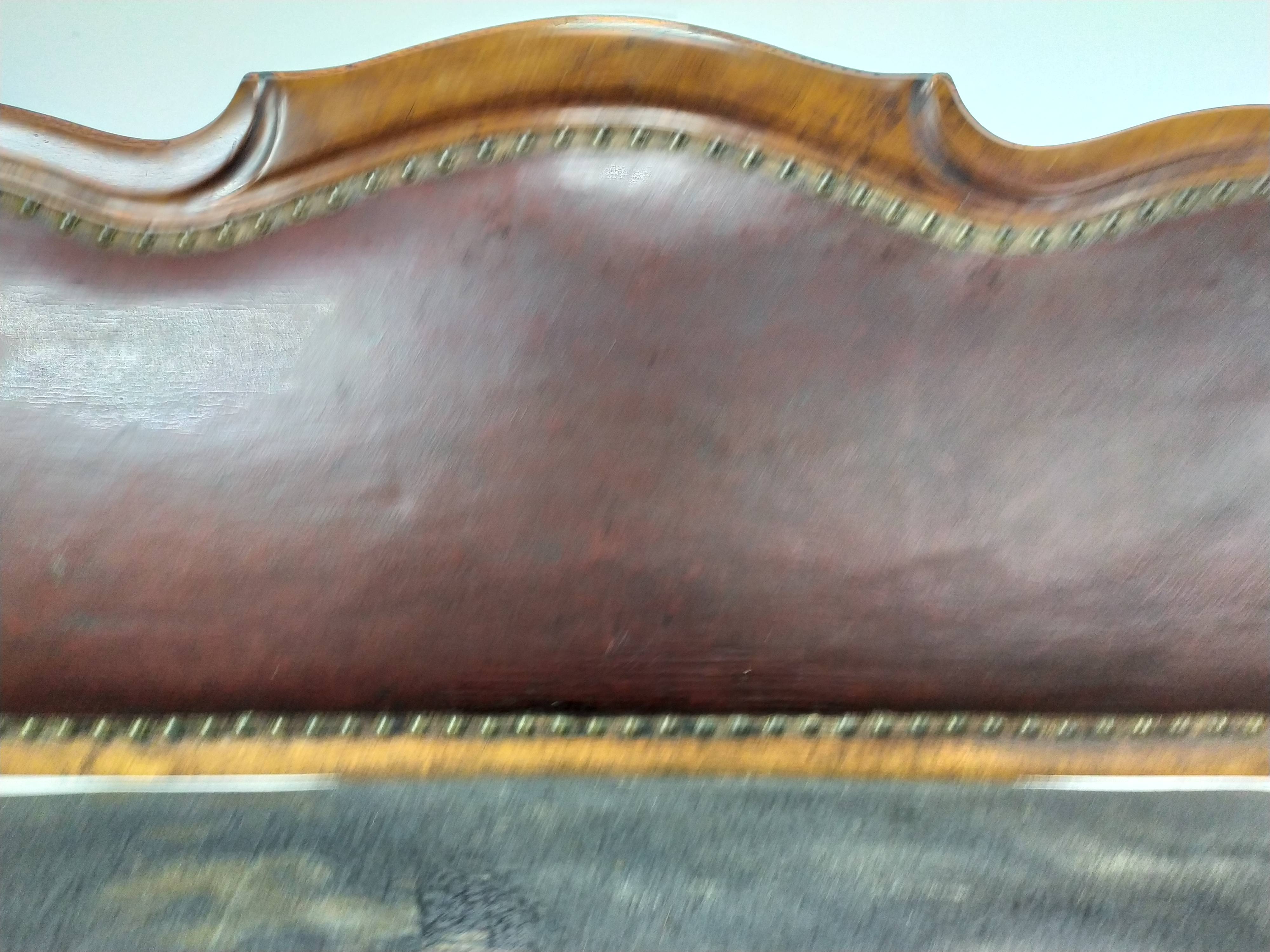 Leather bistro bench