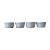 4 vintage ramekins in white ceramic