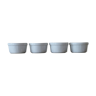4 vintage ramekins in white ceramic