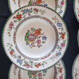Set of 6 Copeland Spode English porcelain soup plates "Rose de