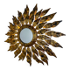 Sunburst wall mirror light – gilt metal, France 1960s