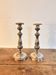 Pair of Silver-Plated Metal Candle Holders with Fluted Design in Louis XVI Style from the 19th Century