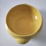 Salins Miramar lemon yellow dish – textured earthenware, 1950s–60s