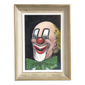 Oil portrait Clown 1979 signed