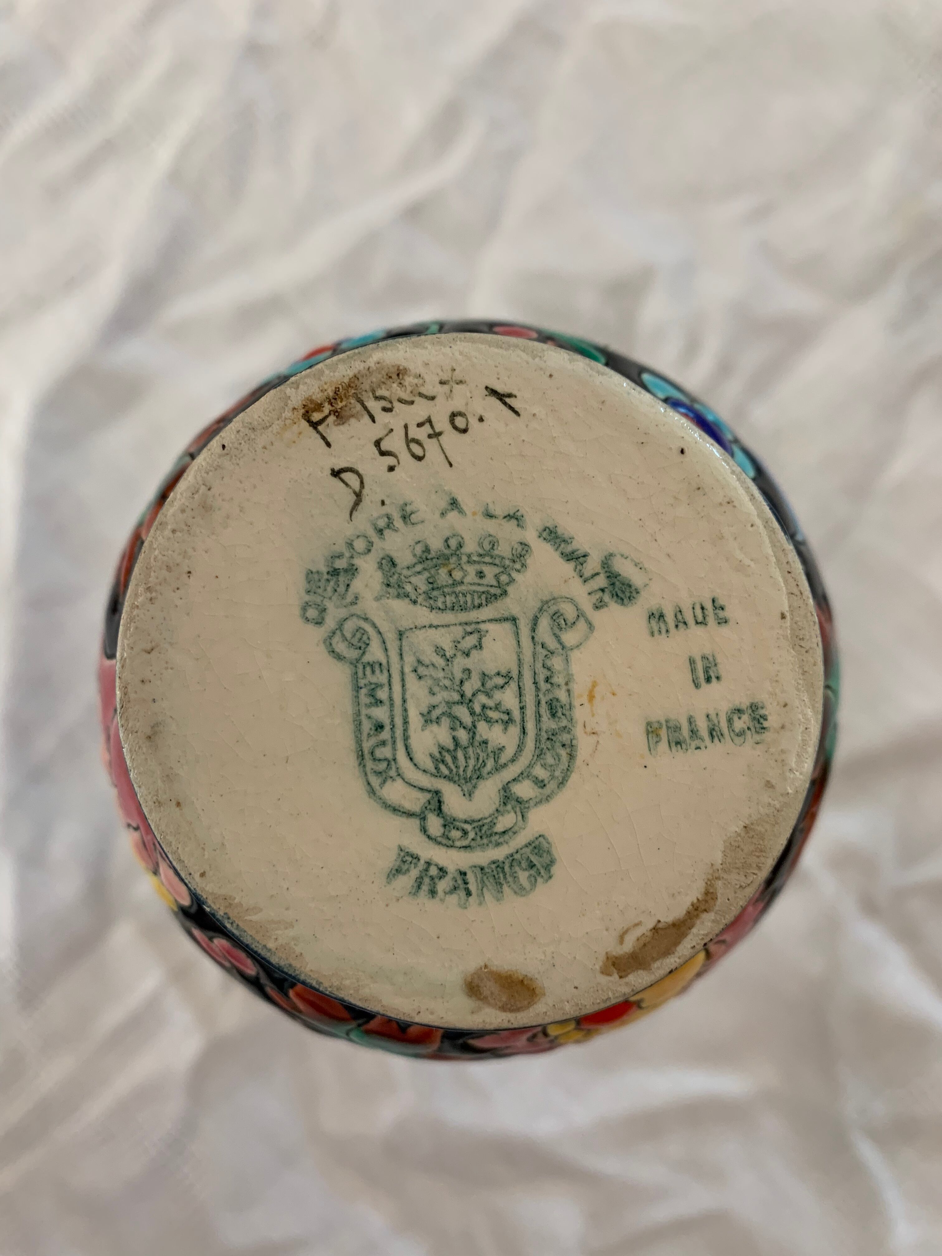 Enamel vase of Longwy