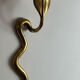 Large brass cobra wall candle holder
