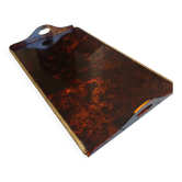 Exceptional XXL tray Christian Dior Home 1970 – lucite tortoiseshell effect