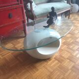 Table basse en verre et plastique 1970