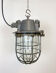 Grey Industrial Cast Iron Cage Pendant Light, 1960s