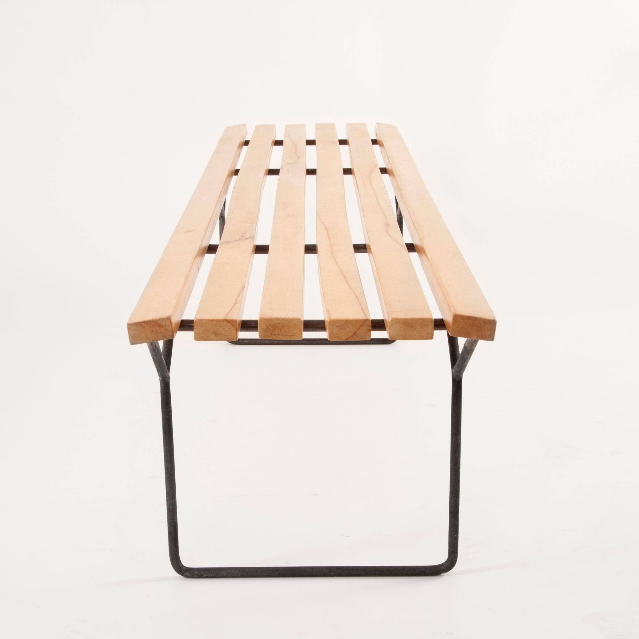 Mid-century slatted bench by Harry Bertoia for Knoll International, USA, 1960s.