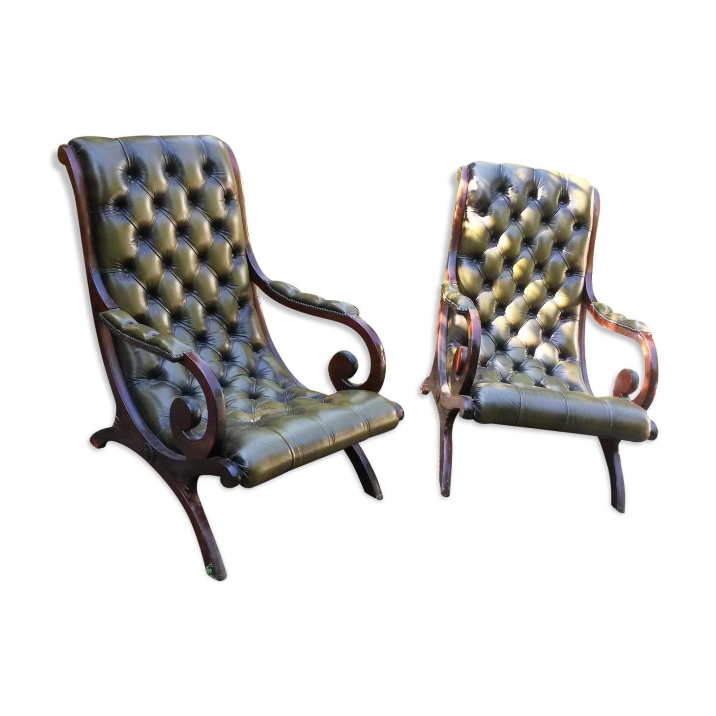 Pair of Chesterfield armchairs