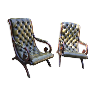 Pair of Chesterfield armchairs