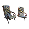 Paire de fauteuils Chesterfield