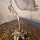Art Nouveau bronze petal lamp with molded glass 28x34