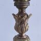 Pied de lampe bronze décor feuillagé