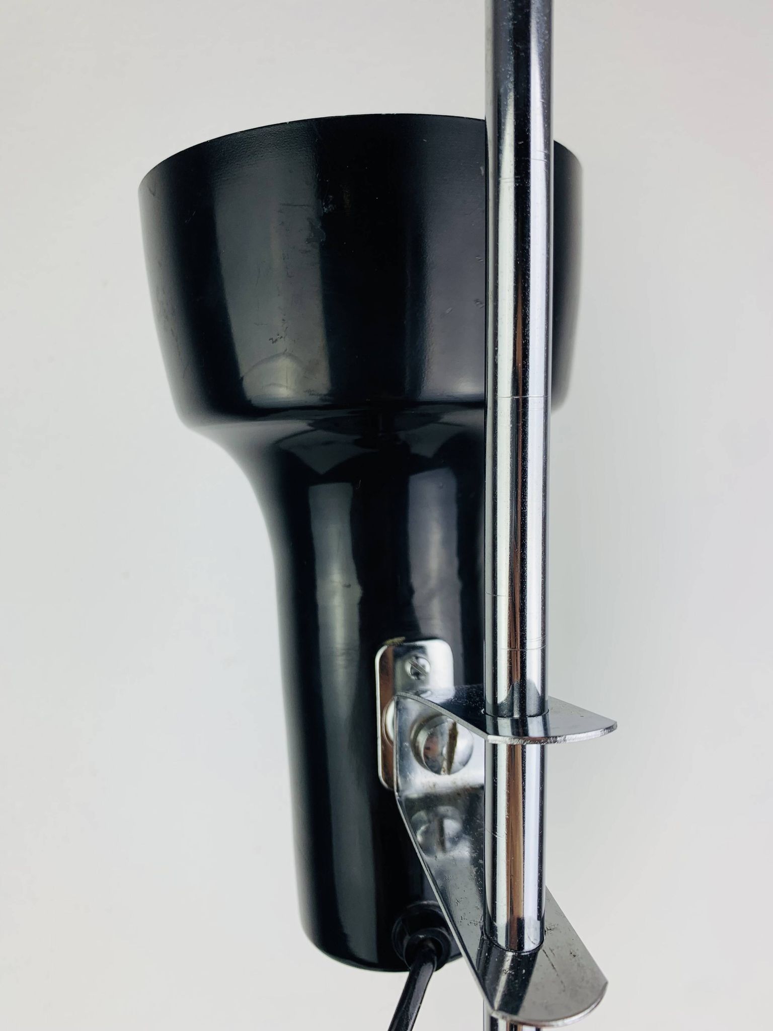Lampe de bureau spot noir et chrome, années 60, réglable