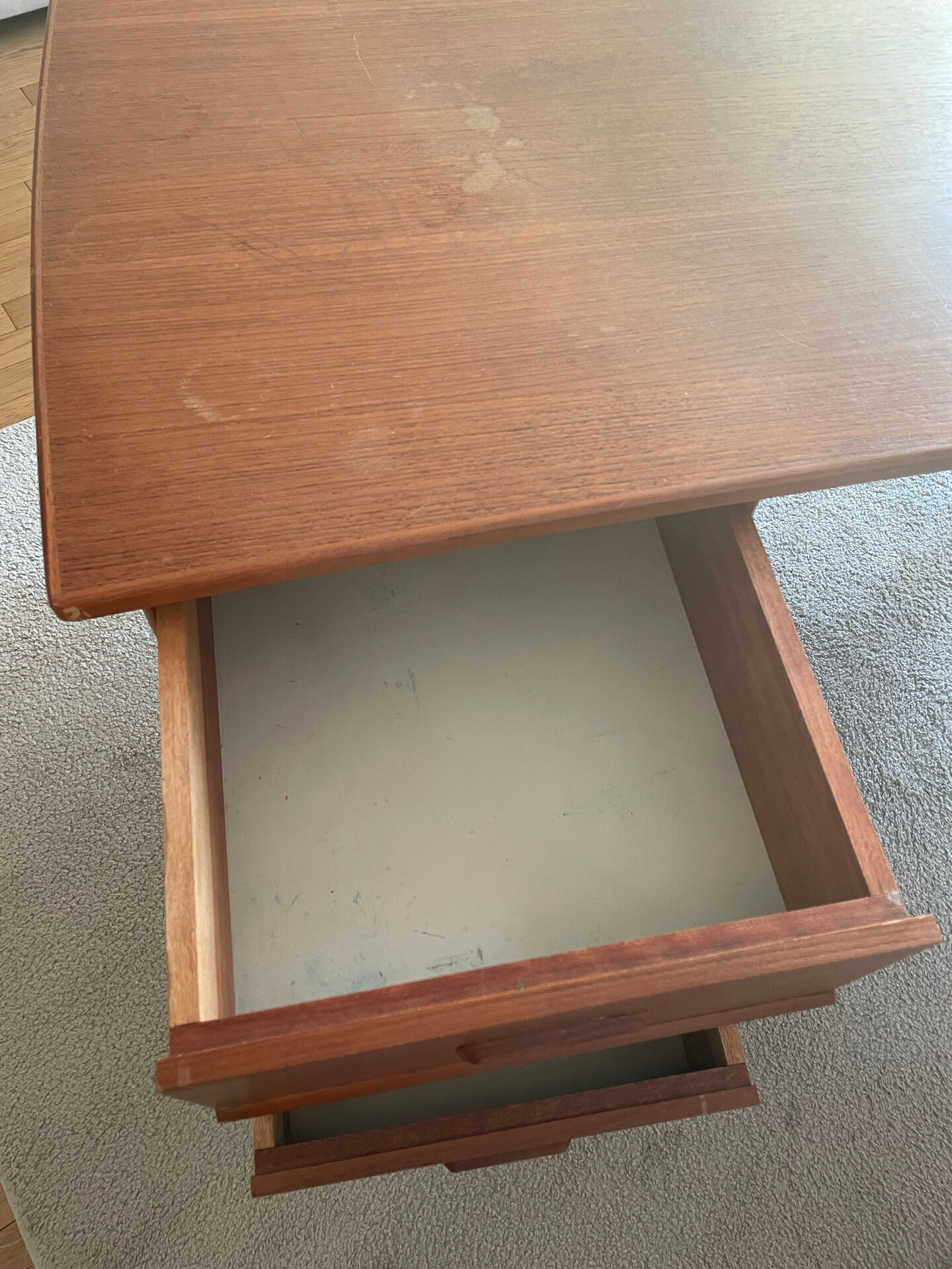 Vintage double-sided Danish teak desk