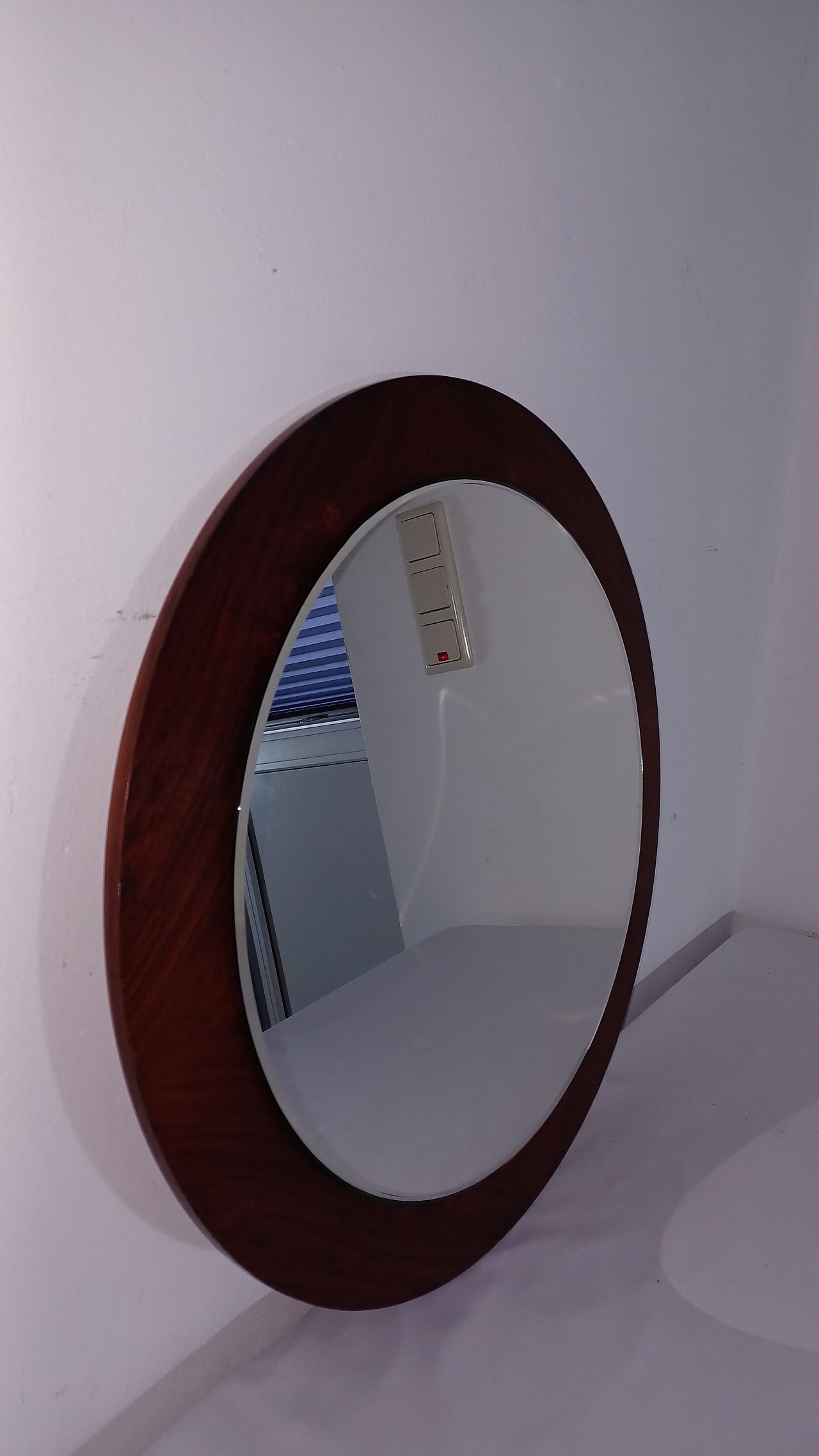 Miroir scandinave vintage en palissandre, années 1970