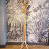 Vintage rattan coat rack