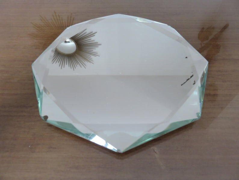 Pair of octagonal mirrors beveled 40s 50s