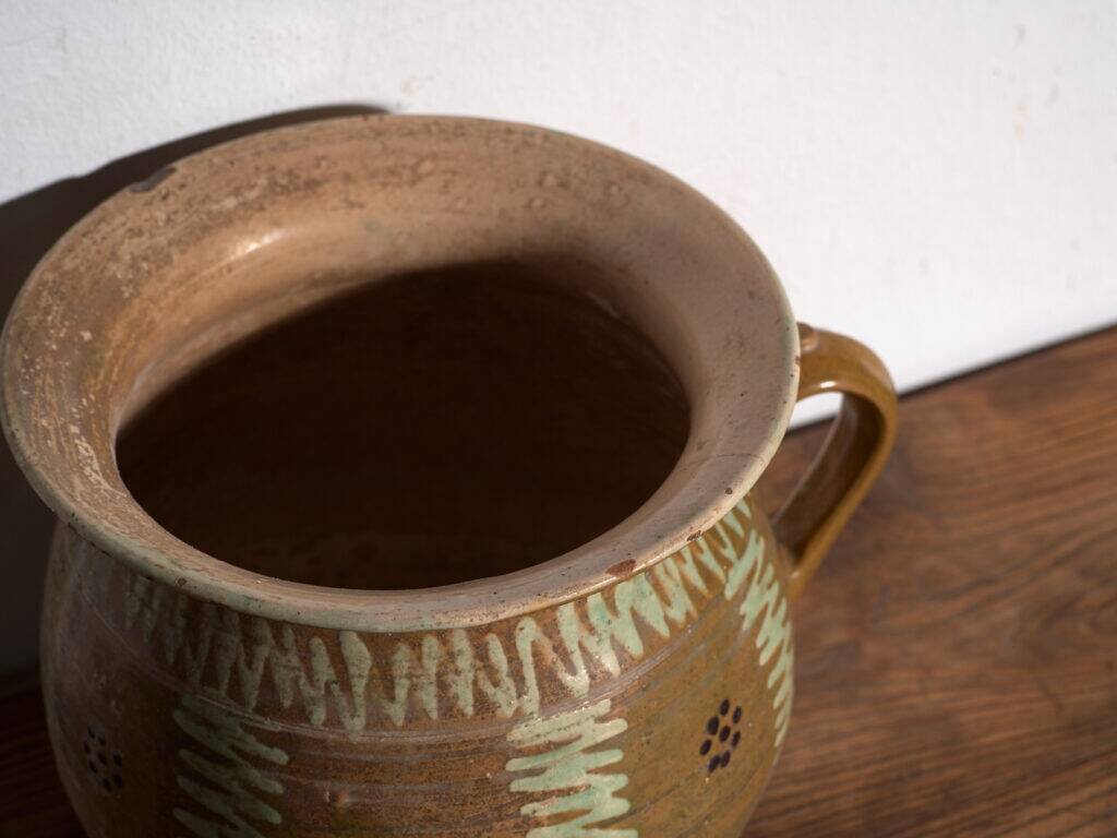 Old glazed ceramic pot – Central Europe, around 1930