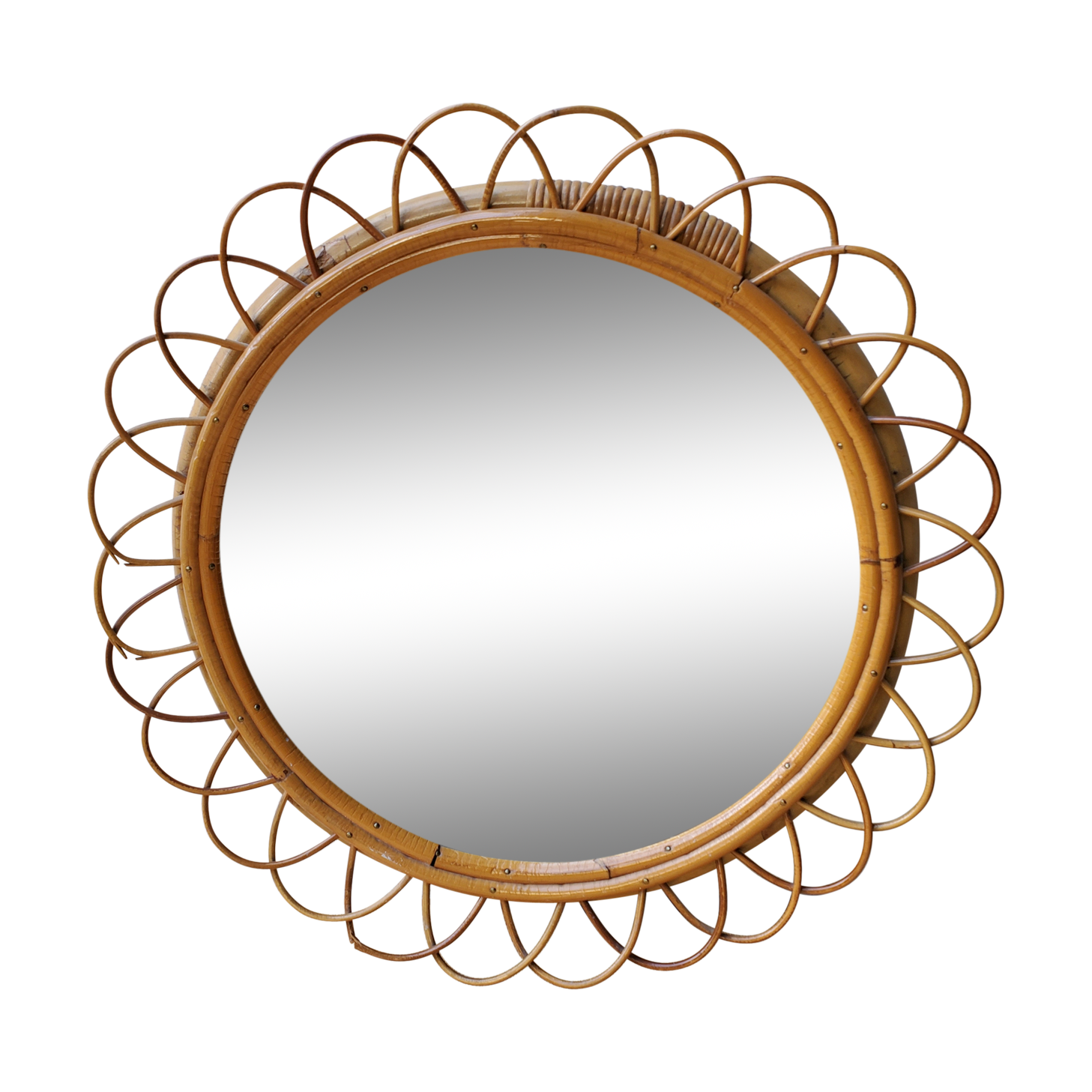 Large rattan mirror 55cm