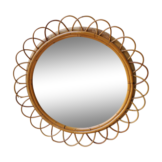 Large rattan mirror 55cm