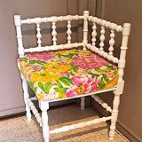 Fabric and wood corner armchair, comfort, relax, 1920s