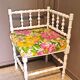 Fabric and wood corner armchair, comfort, relax, 1920s