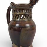 Deceptive pitcher in stoneware signed Jean-Claude Seguin (1954-)