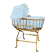 Bamboo, rattan, wicker cradle bassinet from the 1960s with a foldable support.