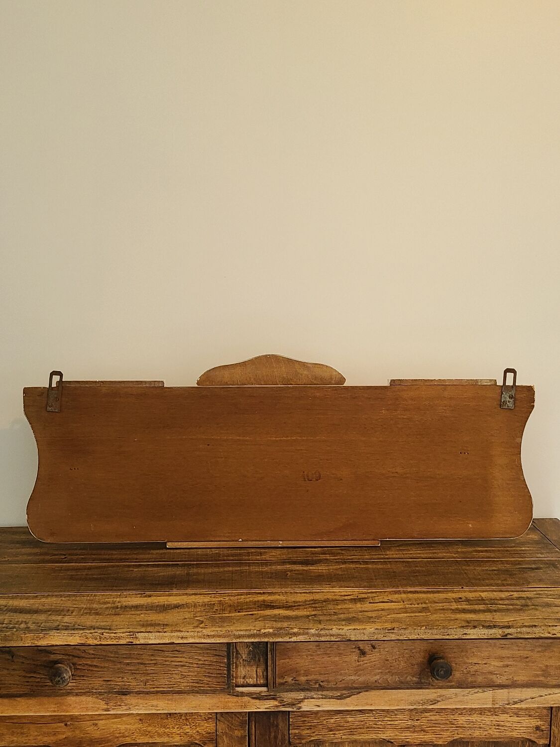 Coat hooks 4 aluminum hooks wall-mounted coat rack mirror vintage art deco old off-white